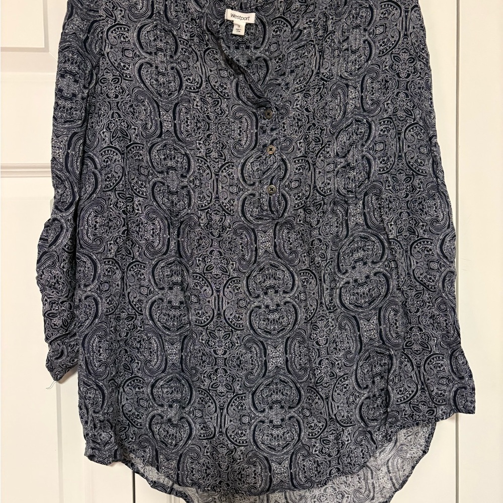 Westport Navy Paisley Blouse